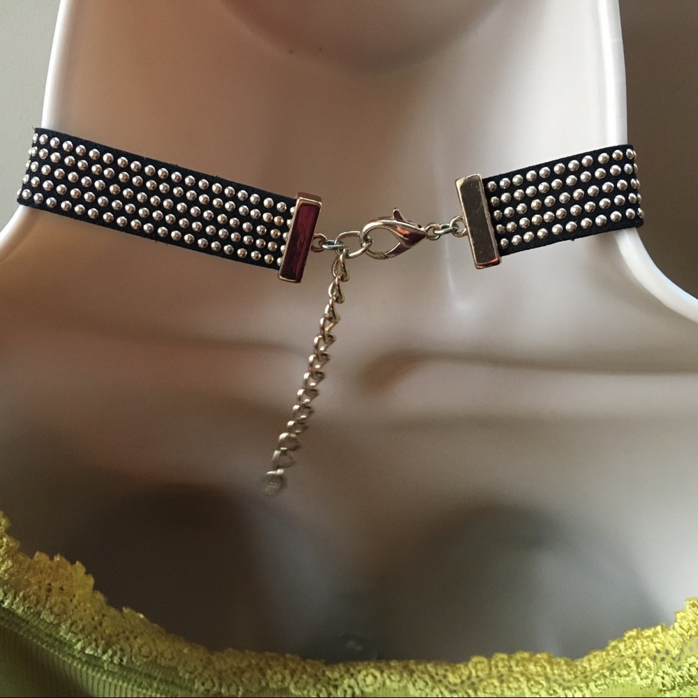 Zara Choker Necklace Black and Gold 15 Inches - Picture 5 of 7